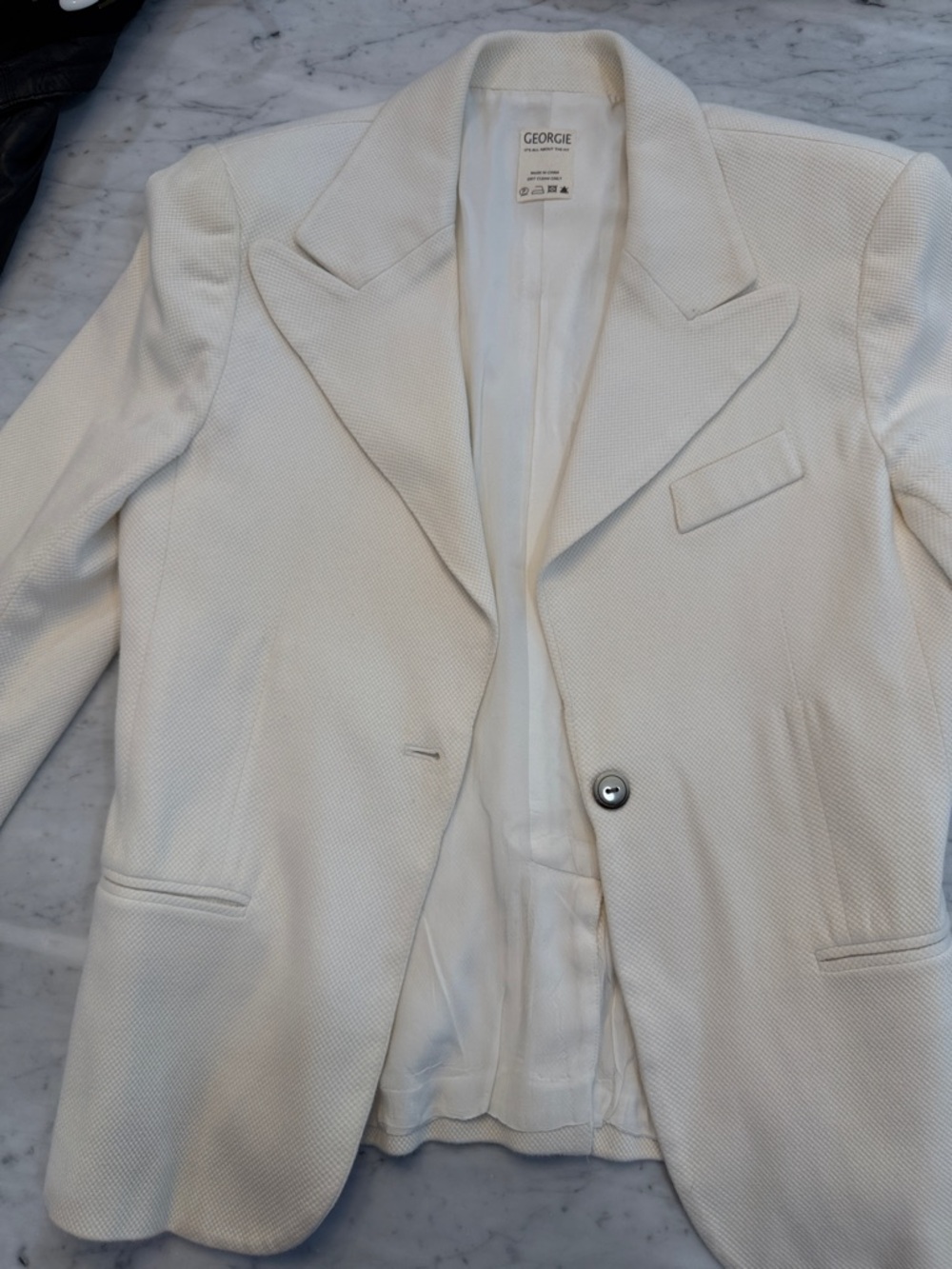 George White Textured Single-Button Blazer